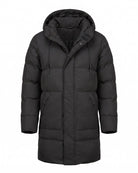 Men's Stylish Long Padded Puffer Coat - Black