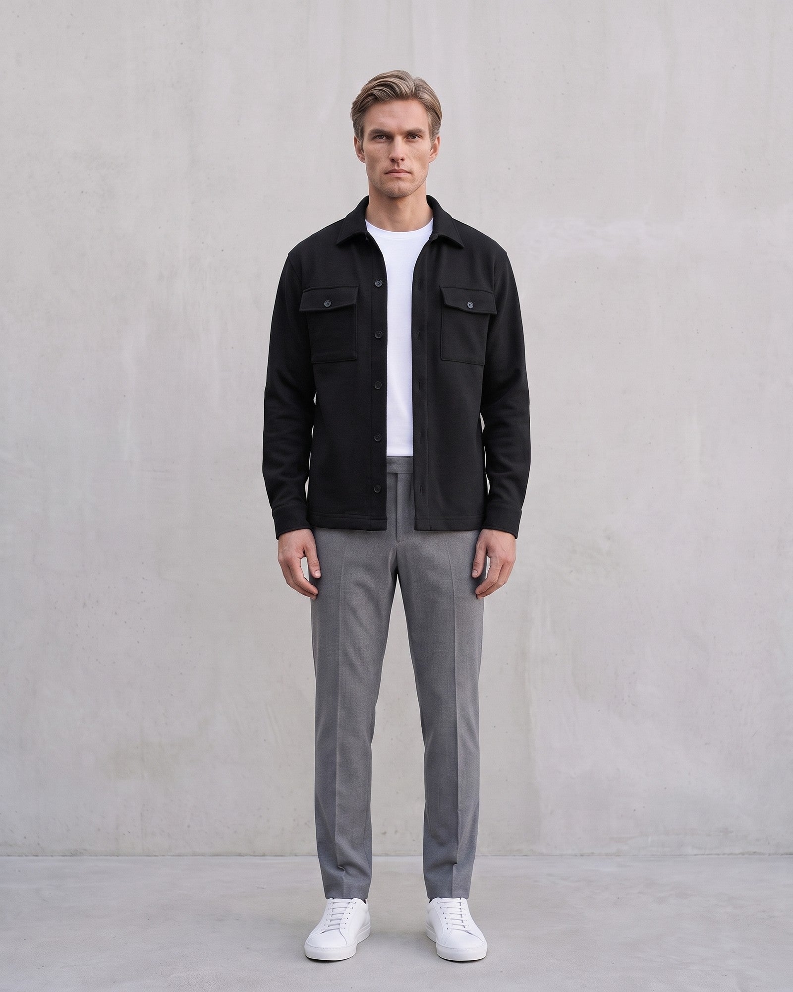 Men's Lightweight Casual Jacket for Everyday Wear on model - Black