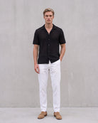 Men's Smart-Casual Summer Shirt on model - Black