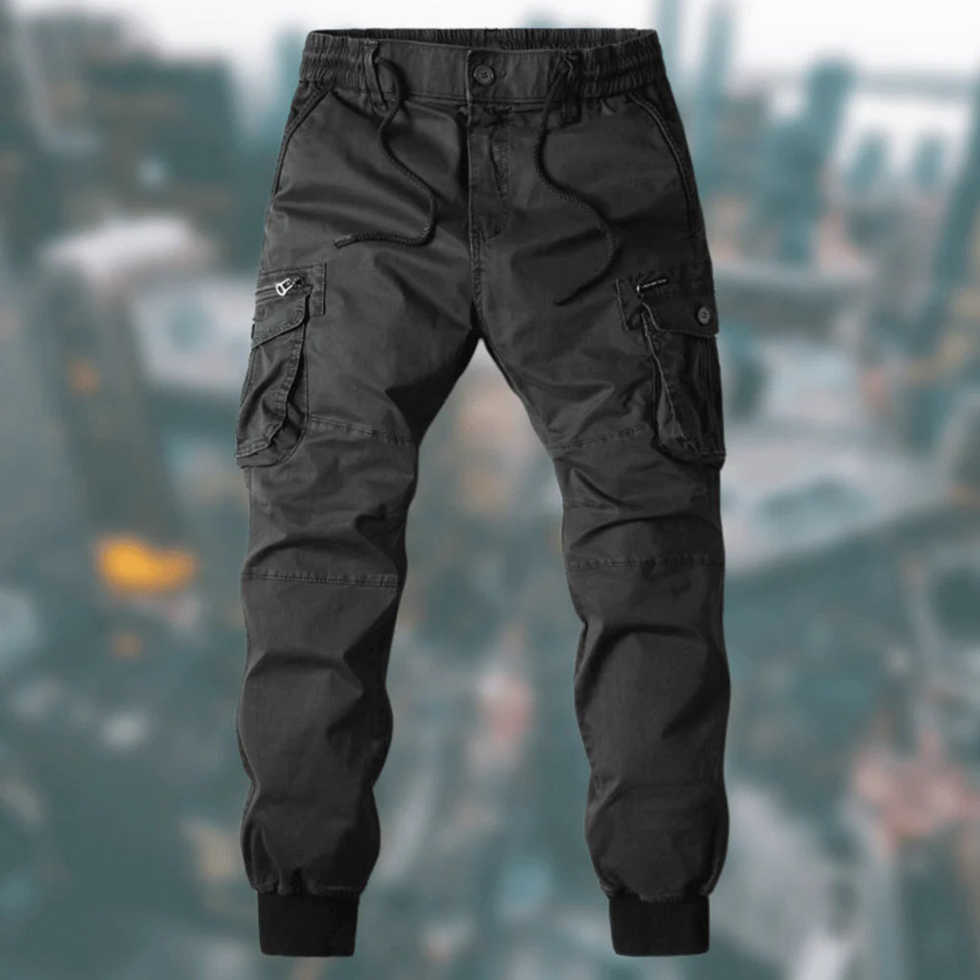 StyleMaster - Men's Black Cargo Pants for Everyday Comfort-4