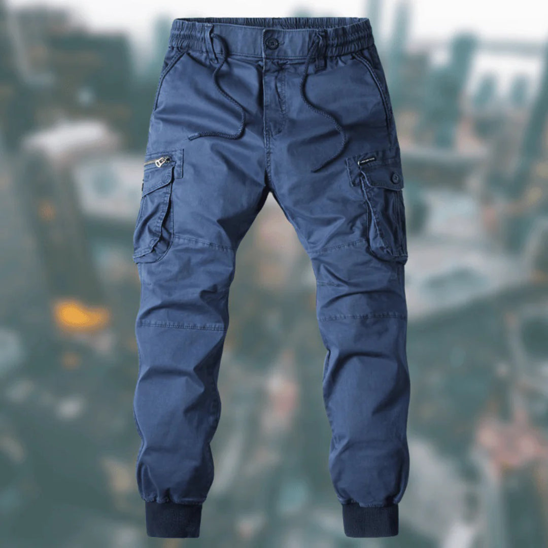 StyleMaster - Men's Black Cargo Pants for Everyday Comfort-1
