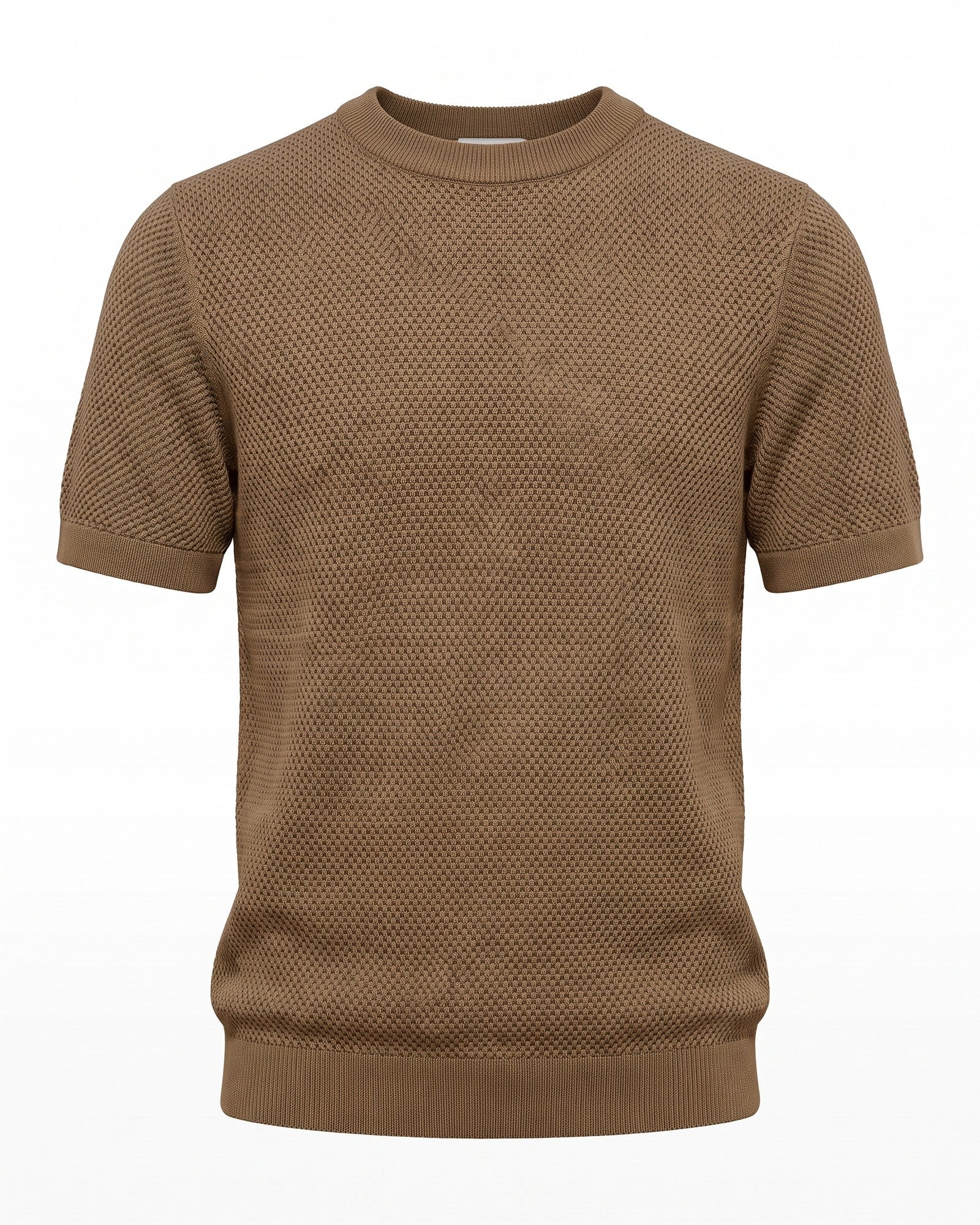 Men's Textured Knit T-Shirt - Brown