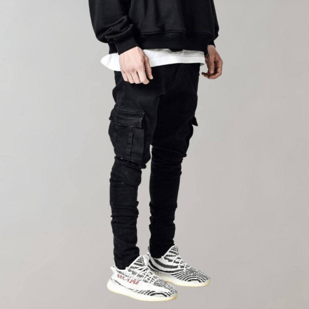 UrbanGear - Black Men's Cargo Pants for Ultimate Comfort & Style-2