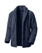 Stylish Men's Hooded Fleece Jacket - Versatile Layering Essential - Dark Blue