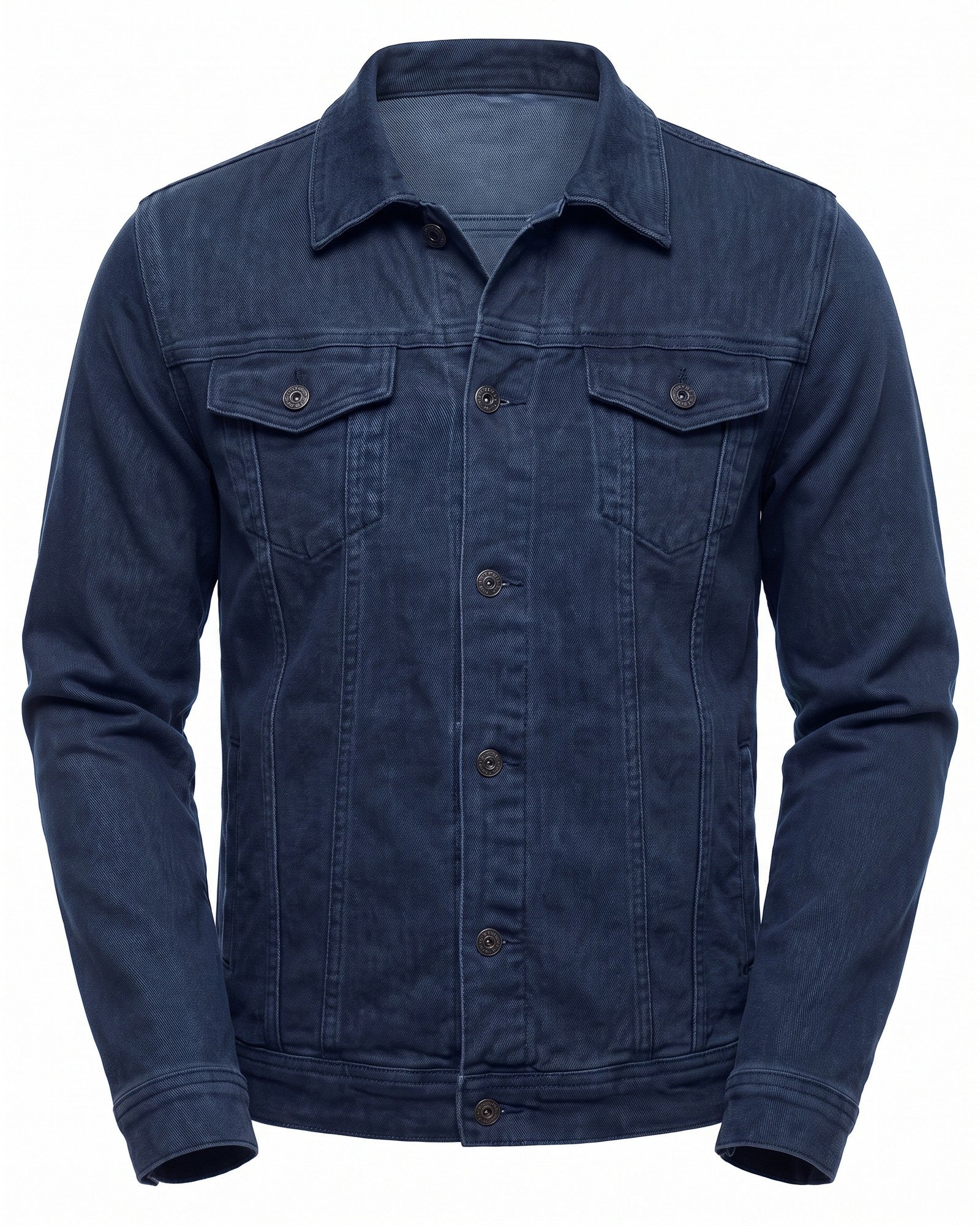 Men's Stylish Denim Jacket - Modern Urban Streetwear - Dark Blue