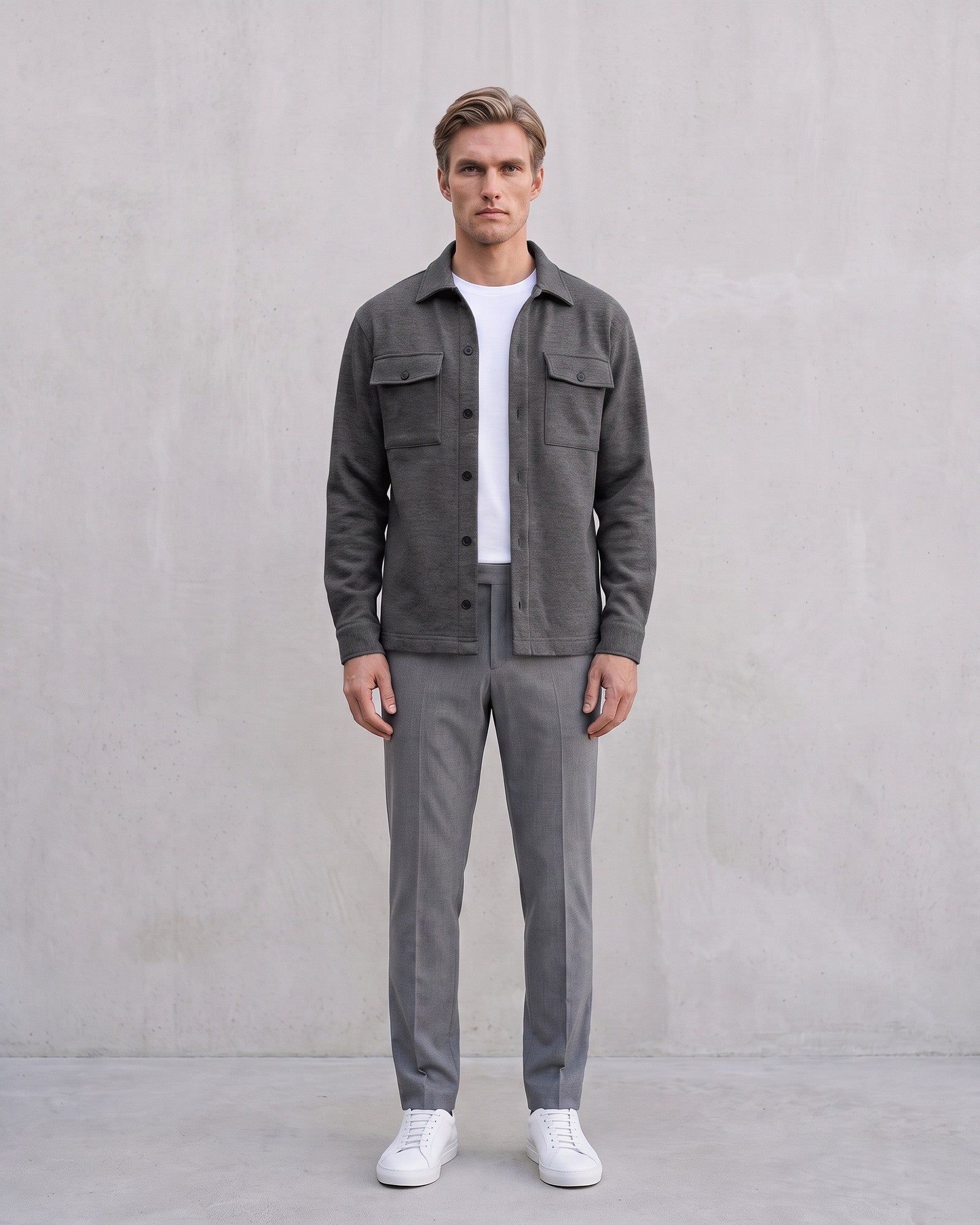 Men's Lightweight Casual Jacket for Everyday Wear on model - Dark Gray