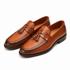 Giviny-Mens Black Loafers - Premium Woven Tassel Shoes 3