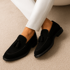 Giviny-Mens Loafers - Low-Cut Leather Tassel Design 6