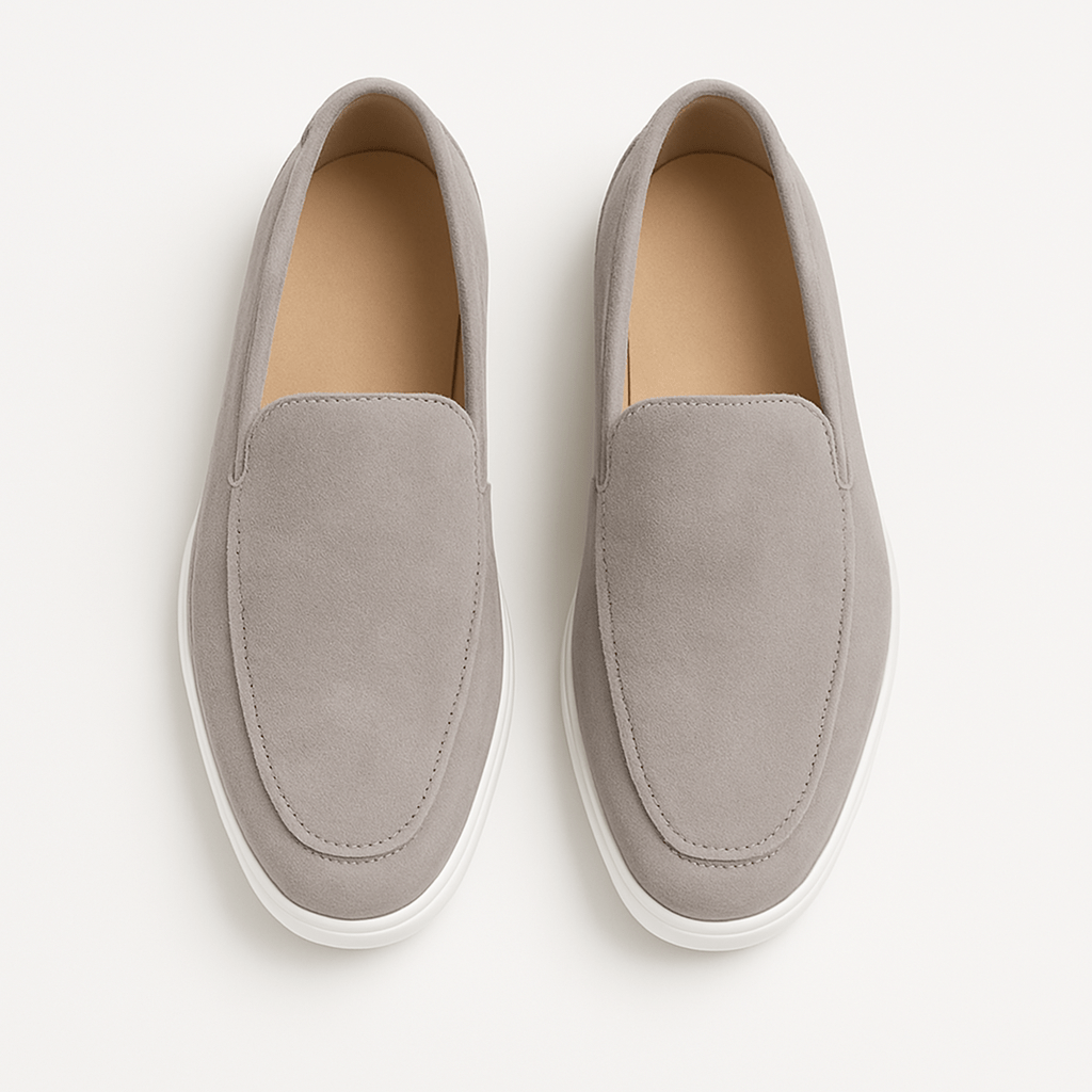 Giviny-Mens Suede Loafers - Classic Black Style 6
