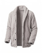 Stylish Men's Hooded Fleece Jacket - Versatile Layering Essential - Gray