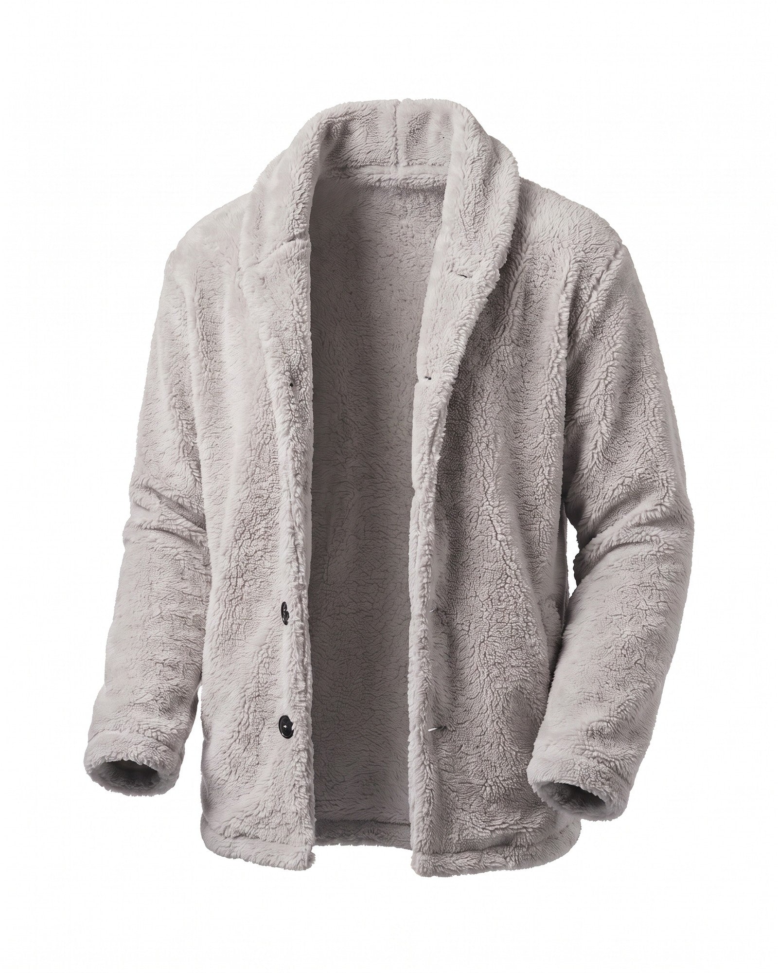 Stylish Men's Hooded Fleece Jacket - Versatile Layering Essential - Gray
