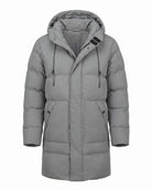 Men's Stylish Long Padded Puffer Coat - Gray