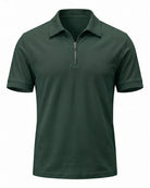 Modern Men's Zip-Up Polo Shirt - Stylish & Breathable Design - Green