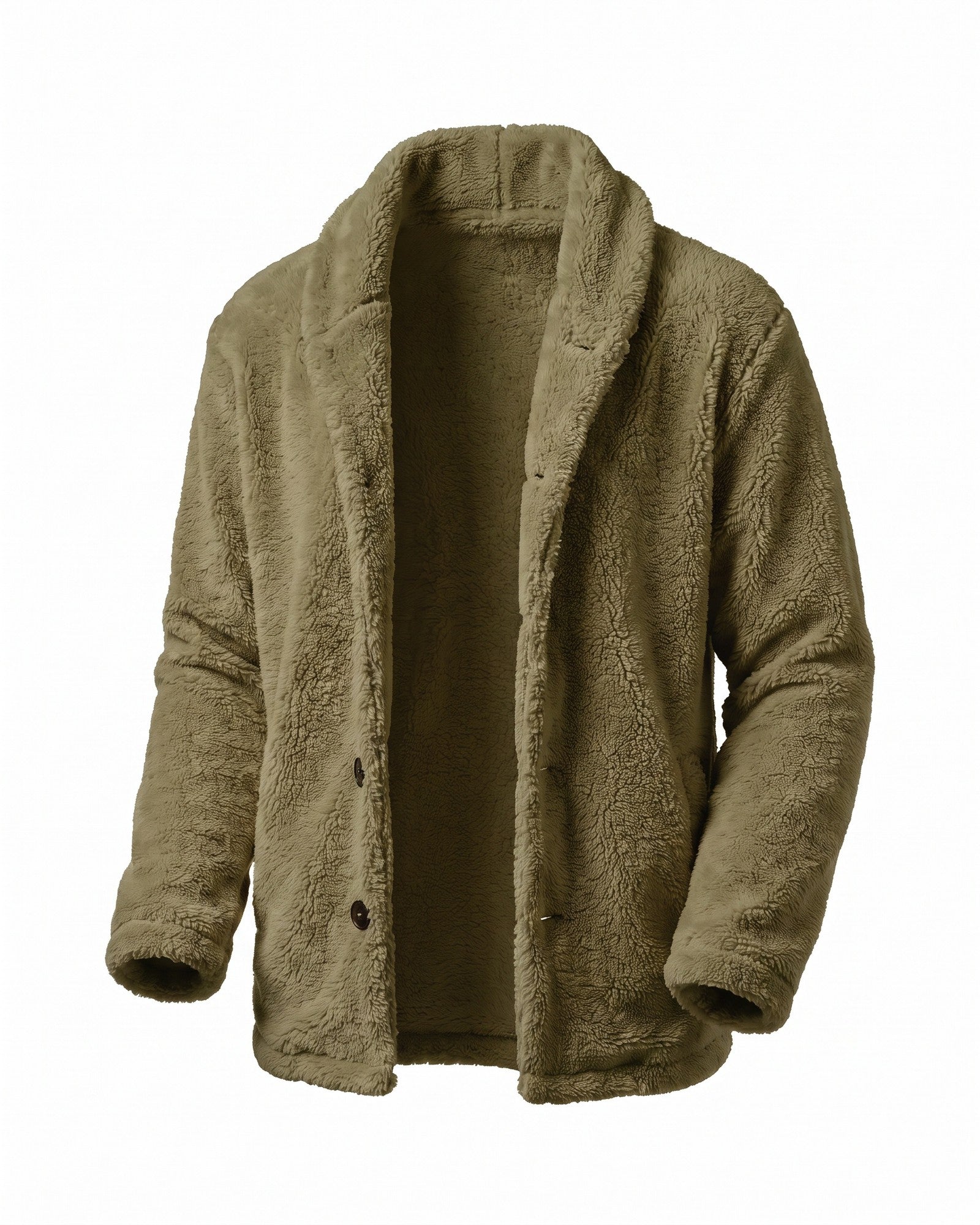 Stylish Men's Hooded Fleece Jacket - Versatile Layering Essential - Green