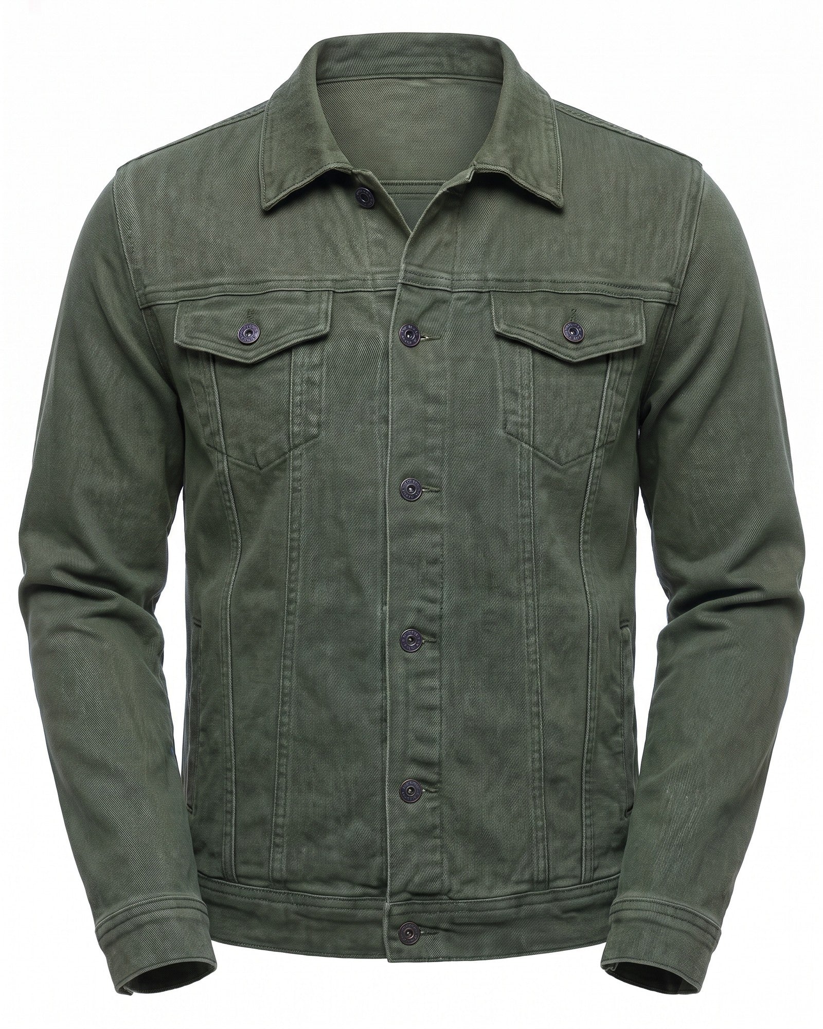 Men's Stylish Denim Jacket - Modern Urban Streetwear - Green