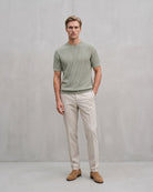 Men's Textured Knit T-Shirt on model - Green