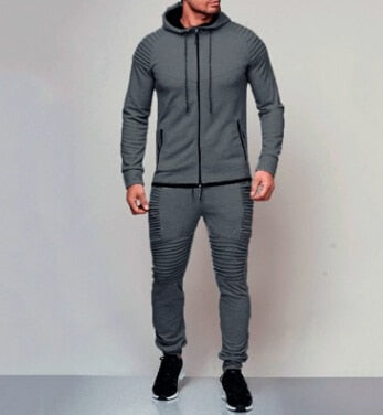 Trendy Slim-Fit Hoodie and Jogger Set - Versatile Men's Tracksuit