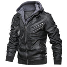 TitanWear - Men's Winter Leather Jacket with Hood for Casual Style-4