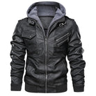TitanWear - Men's Winter Leather Jacket with Hood for Casual Style-1