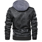 TitanWear - Men's Winter Leather Jacket with Hood for Casual Style-5