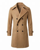 Classic Double-Breasted Trench Coat - Timeless Sophistication - Khaki