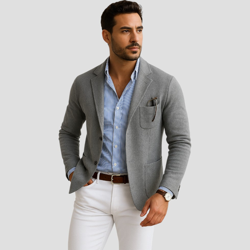 Layla-Grey Men's Blazer Jacket for Casual Elegance 1