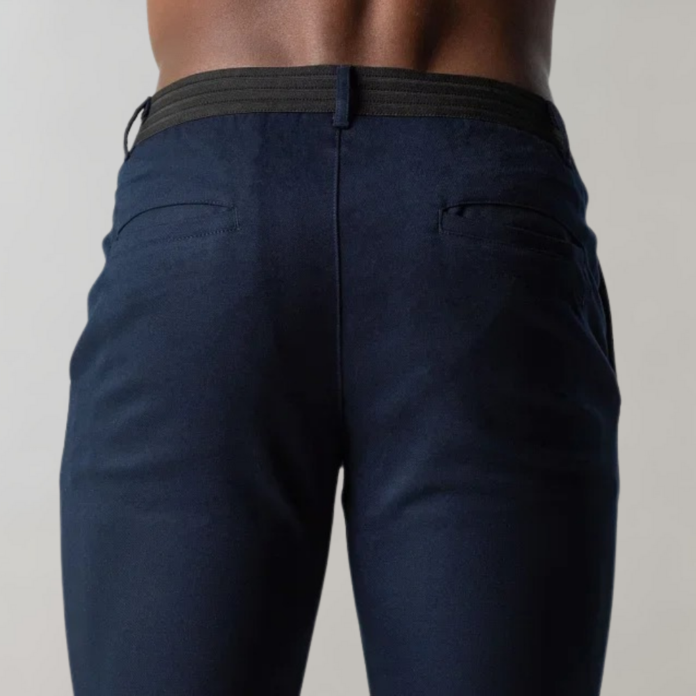 Stylish Men's Khaki Chino Pants - Comfortable Fit for All Occasions-2