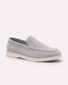 Men's Luxury Suede Loafers - Light Gray