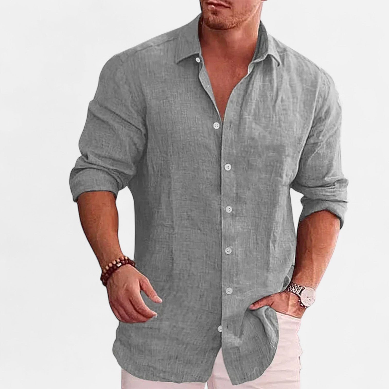 Linen-Classic Men's Linen Shirt - Summer Essential 2