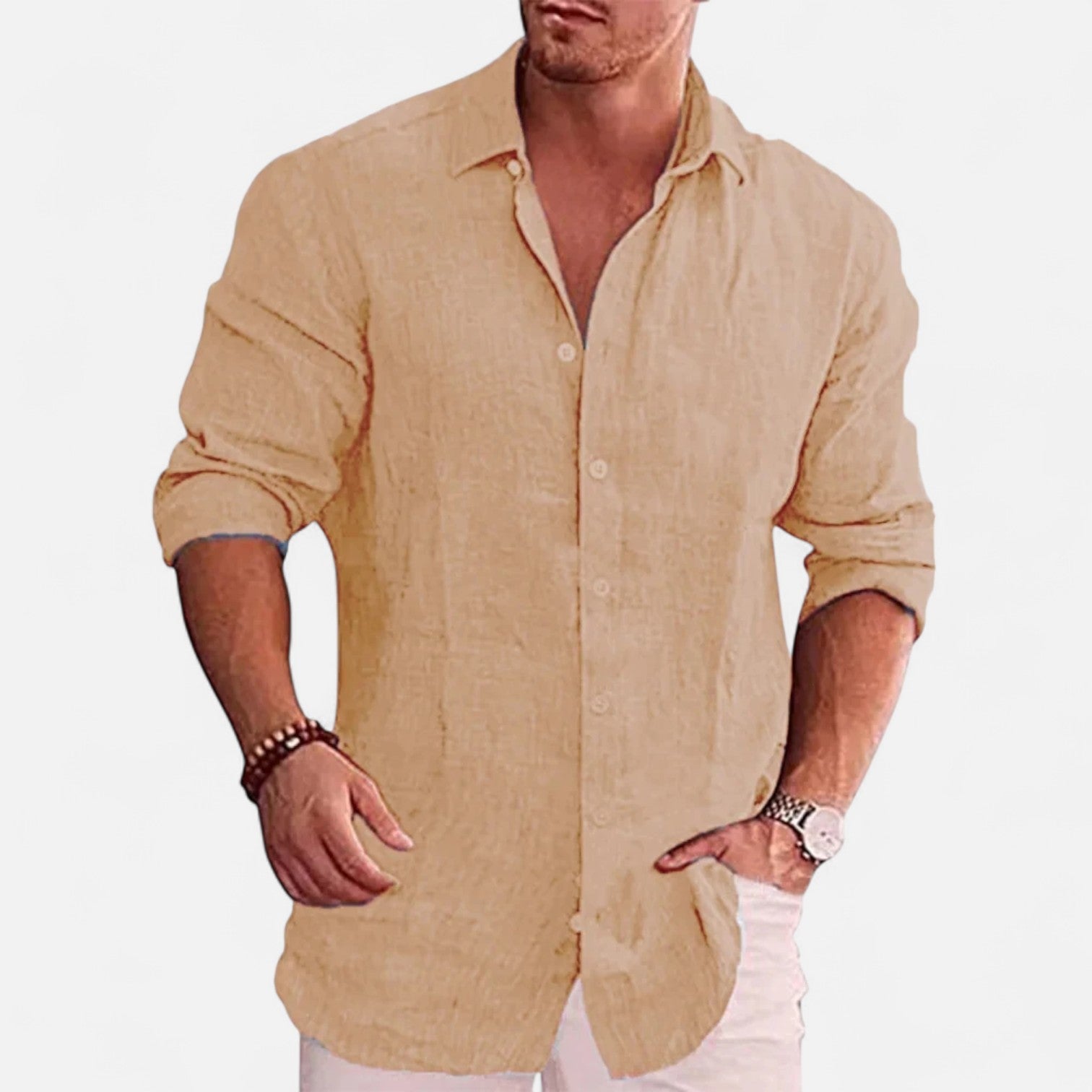 Linen-Classic Men's Linen Shirt - Summer Essential 3