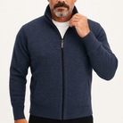 Luxe-Men's Zip Up Cardigan - High Collar Knit Wear 1