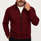 Luxe-Men's Zip Up Cardigan - High Collar Knit Wear 3