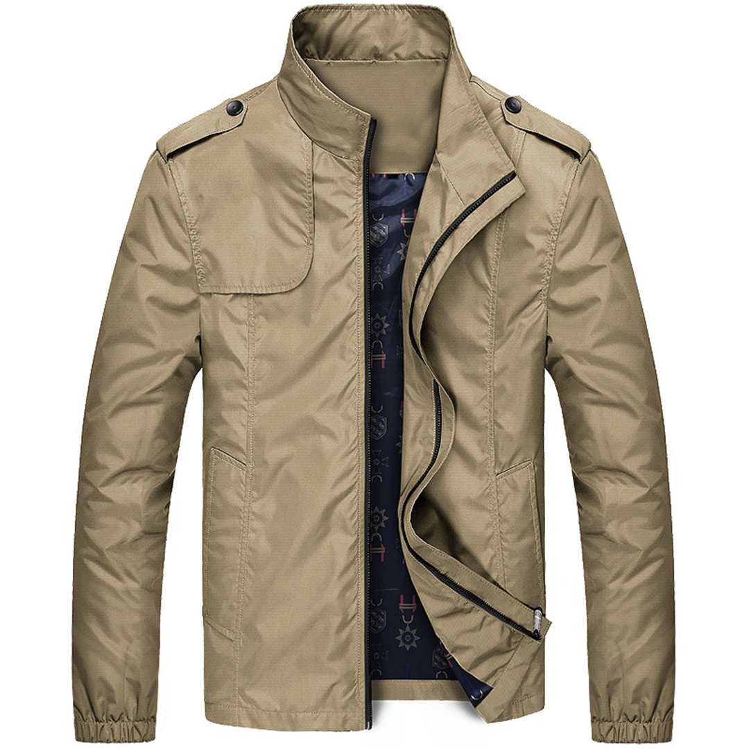 Modern Men's Summer Jacket with Zippered Collar - Lightweight Style-1