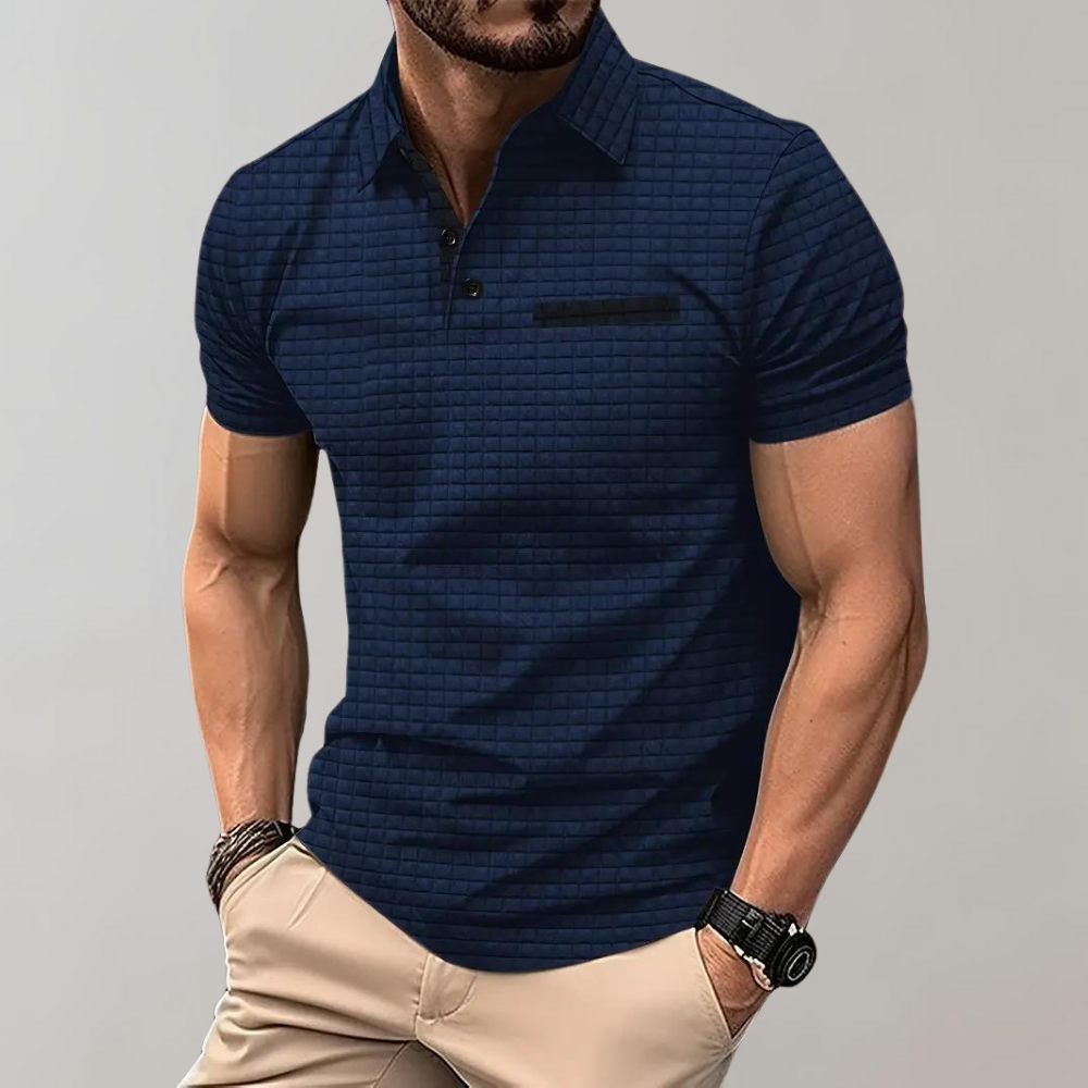 Pieter - Men's Long Sleeve Polo Shirt, Elegant Style 4