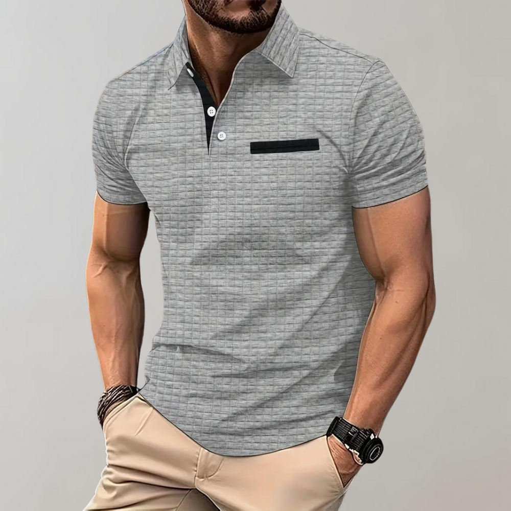 Pieter - Men's Long Sleeve Polo Shirt, Elegant Style 5