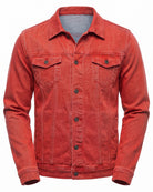 Men's Stylish Denim Jacket - Modern Urban Streetwear - Red