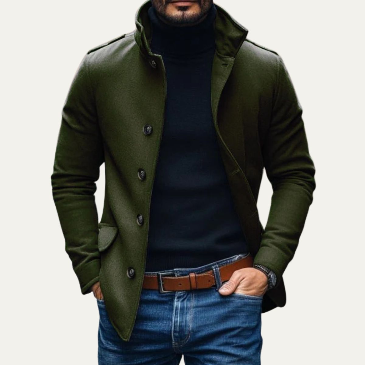 Rome-Mens Wool Overcoat - Classic Tailored Style 10