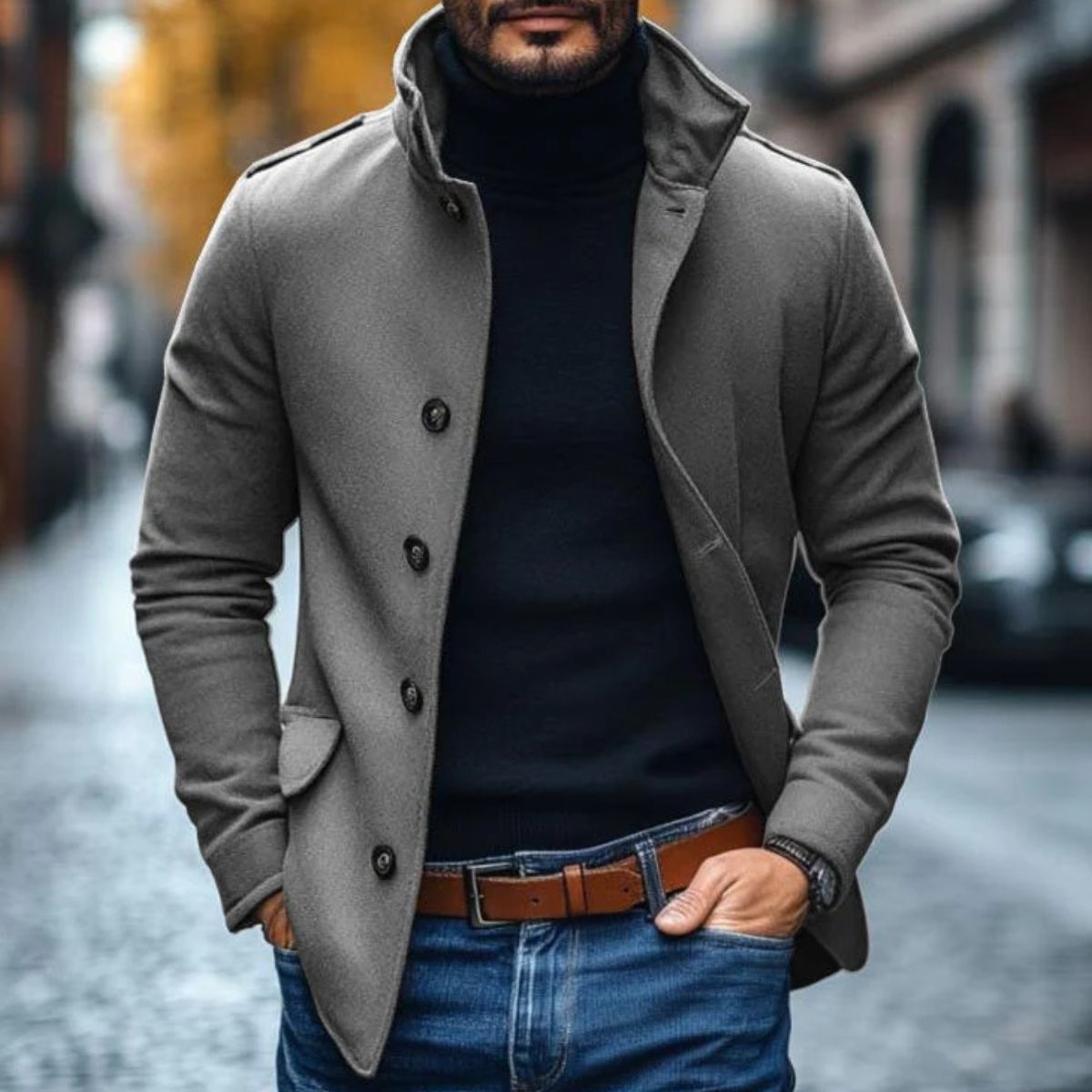 Rome-Mens Wool Overcoat - Classic Tailored Style 4