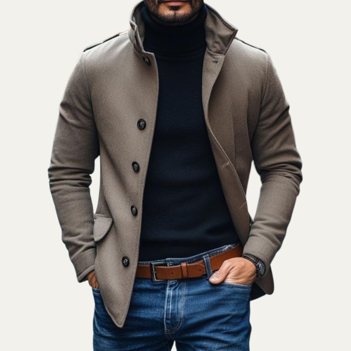 Rome-Mens Wool Overcoat - Classic Tailored Style 9