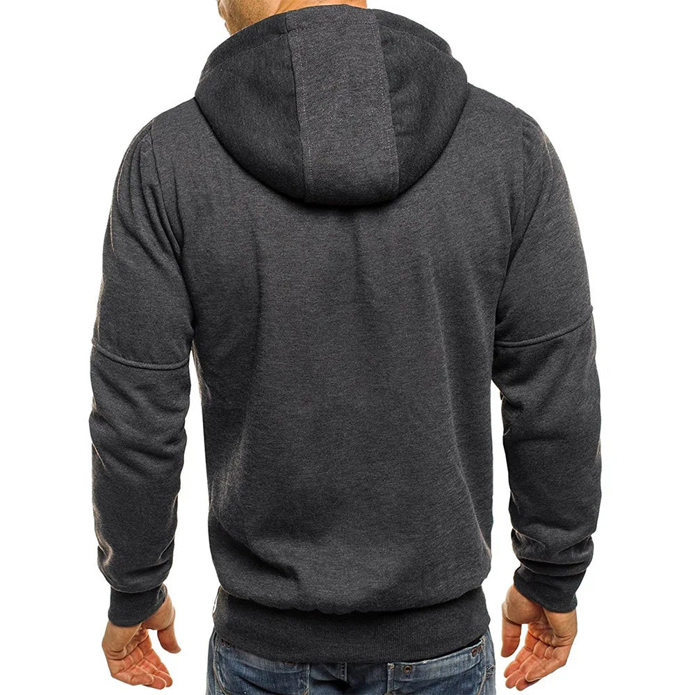 UrbanTrend™ - Men's Slim Fit Zipper Hoodie for Casual Style-3