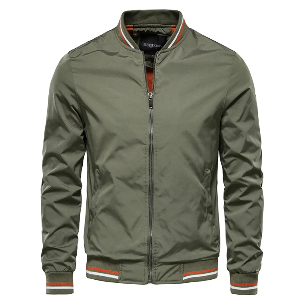 Urban Trend Men's Casual Bomber Jacket - Slim Fit Autumn Style-1