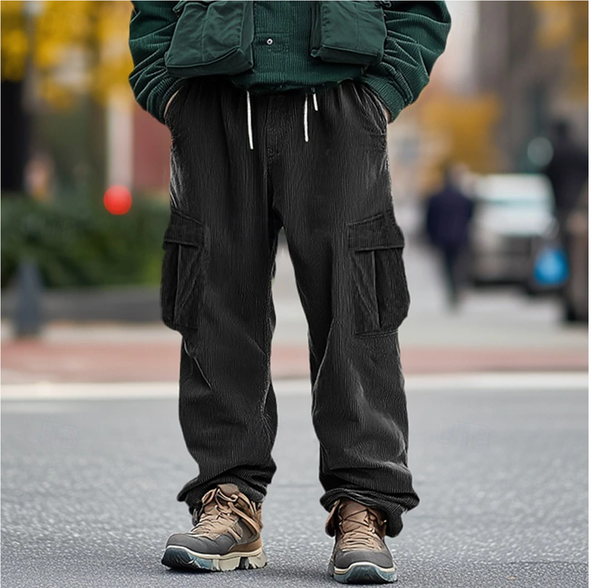 Men's Slim Fit Corduroy Trousers Cotton Blend