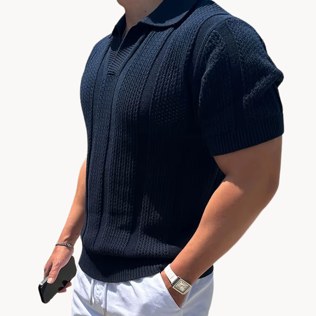 Style-Open Men's Breathable Polo Shirt - Slim Fit 1