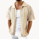 Trend-Style Men's Short Sleeve Crochet T-Shirt 0