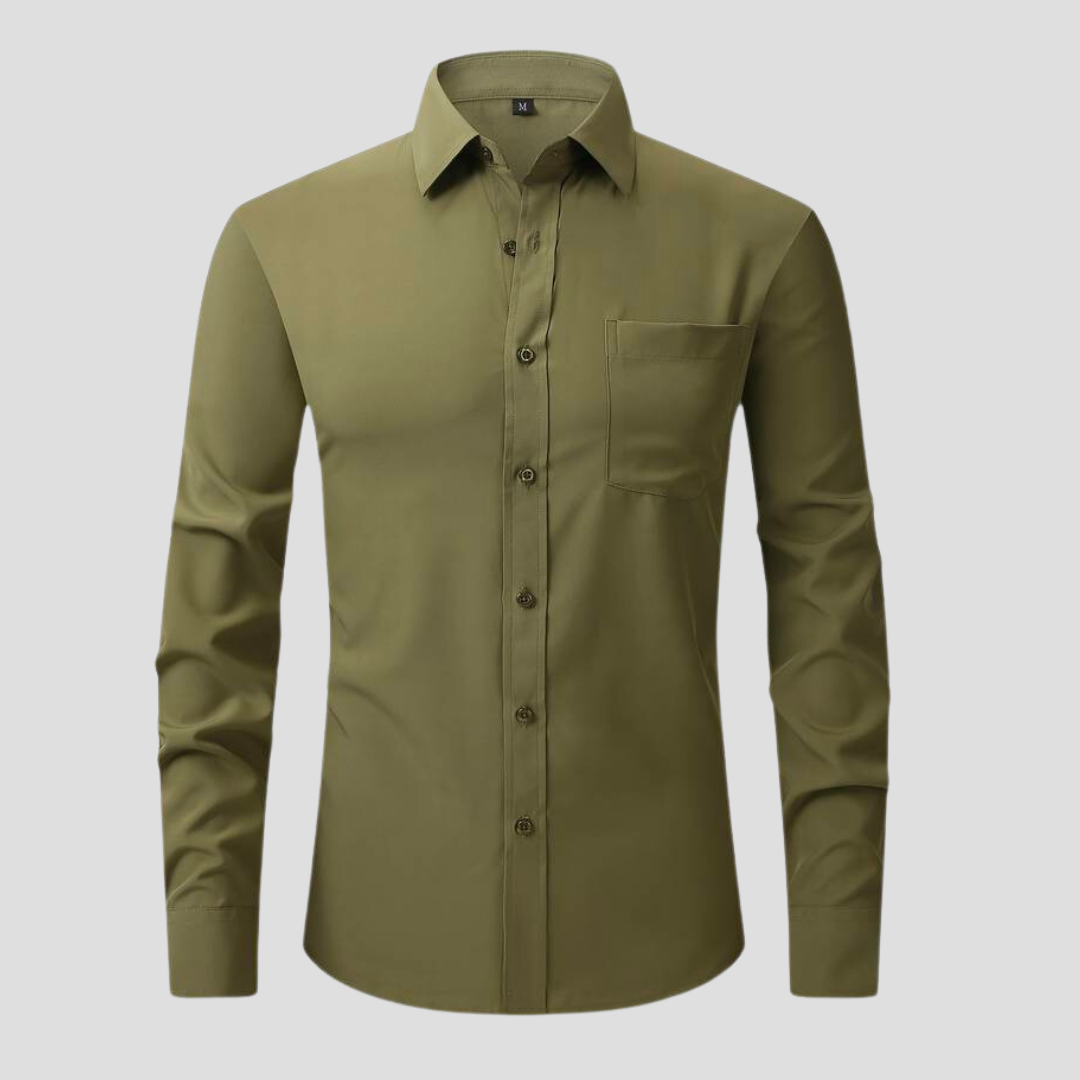 Variant image for Rein Men's White Button Down Dress Shirt - Anti-Crease Wrinkle-Free Formal Shirt-18