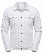 Men's Stylish Denim Jacket - Modern Urban Streetwear - White