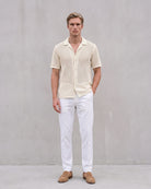 Men's Smart-Casual Summer Shirt on model - White