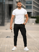 Stealth Mode - Men's Black Cargo Pants with Multiple Pockets-5