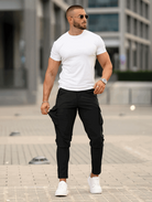 Stealth Mode - Men's Black Cargo Pants with Multiple Pockets-6