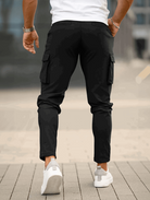 Stealth Mode - Men's Black Cargo Pants with Multiple Pockets-3